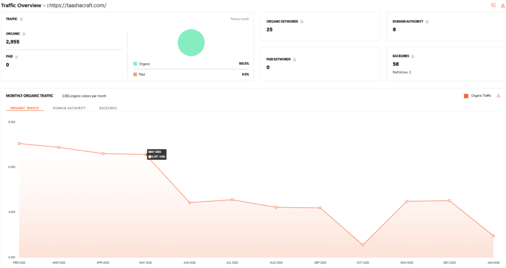 Taasha Craft Shark Tank India Review Website Data